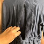 JONATHAN SIMKHAI | Silk Navy Blue Crossbar Romper Jumpsuit | Size Medium Photo 7