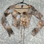 Windsor Long Sleeve Mesh Tie Top Photo 0