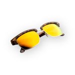 Frame new ☀︎︎Half Horn Rim Sunglasses Sunnies ☀︎︎ Orange Flash Fire Lenses ☀︎ Photo 4