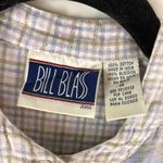 Bill Blass Jeans Womens Vintage Flannel Shirt Cotton Plaid Pocket White Blue M Photo 3