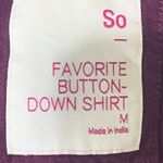 SO  Favorite Button-Down Shirt Women’s Size M Long Sleeve Burgundy Pocket Top Photo 4