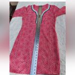 Boden Womens Coral White Polka Dot Circles 3/4 Sleeve Kaftan Tunic Top Size 4 Pink Photo 2