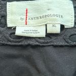 Anthropologie  Black Eyelet Smocked Waist Tiered Ruffle V Neck Dress XL Photo 4