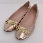 Kate Spade Pink Leather Phoebe Flats Light Blush Pink with Gold Buckle Photo 3