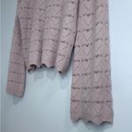 Elegant Pink Heart Knit Blouse Size L Photo 2