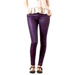 American Eagle  Purple Coated Hi-Rise Jeggings Sz 8 Skinny Stretch Pants Photo 2