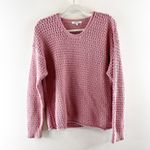 Madewell Open Stitch Austen Crewneck Pullover Sweater Weathered Berry Pink Large Photo 1