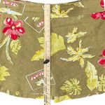 Vintage 90s Tan Red Yellow Linen Floral Hawaiian Hibiscus Floral Mini Skirt 14P Photo 7