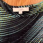 Loft Ann Taylor   Multi-Color Abstract Stripe Print Cap Sleeve Blouse Size XL‎ Photo 7