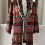 Anne Klein NWT Knit Jacket w/Detachable Fur Collar, Fire Red Holiday Size M $159 Photo 5