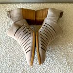 Free People Arnet Ankle Booties Fog Gray Cut Out Block Heel Suede Photo 6