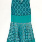 Maje  Risange green diamond crochet flare dress Photo 2