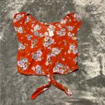 American Eagle Outfitters Rust Colored Floral Blouse Photo 0