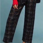 Anthropologie Eva Franco Fritz Metallic Plaid knit Relaxed Fit Trouser Pant S Photo 0