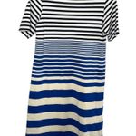 Uniqlo  X Marni Womens Blue Black Striped Midi T-Shirt Border Dress Medium Photo 0