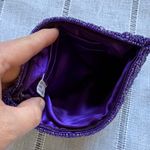 Unique Vintage Vintage Deep Purple Beaded Clutch With Satin Interior Photo 4