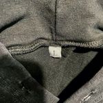 OTL Black Cropped Distressed Hoodie with Raw Hem Size L Photo 10