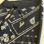 Johnny Was JW Los Angeles Devi Seam Paisley Embroidery Jogger Pants Black XS Photo 3