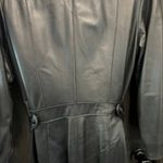 Vintage Winlit Butter Leather Belted Trench Coat Small Black Photo 9