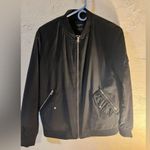 ZARA Bomber unisex, amazing, sleek stylish bomber size medium, black w/zippers Photo 5