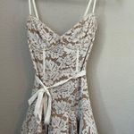 V. Chapman White Lace Mini Dress Photo 0