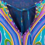 Tolani blue Electric Paisley‎ Shift Dress with tassle half Photo 8