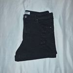 Wax Jean  Collection Black Distressed Denim Shorts 2X Stretchy Rolled Hem Photo 3