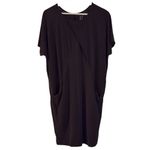 New York & Company black draped pocket front vneck dress M Size M Photo 1