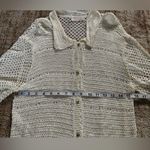 Urban Outfitters Crochet Short Sleeve Cream Shirt Womens L Beachy Boho Resort Photo 3