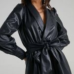 Showpo Romper Black V-Neck Leather Photo 0