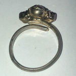 Vintage Adjustable Gold Tone Red CZ Rhinestones Dainty Retro Ring Photo 5