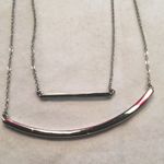 Loft  double bar layered silver jewelry - NWT Photo 1