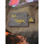 ANTHROPOLOGIE Just Taylor NWT Floral Abstract Fit and Flare Scuba Dress Size 12 Black Photo 6