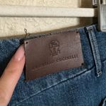 Brunello Cucinelli  The stitchless jean ankle crop sz 10 denim straight leg jeans Photo 5