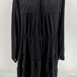 KIRUNDO Women's Ruffle Mock Neck Tiered Dress Black Size Large NWT Wednesday Photo 0