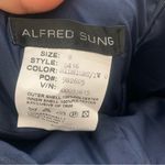 Alfred Sung satin color block retro tea length contrast trim bridesmaid dress 8 Photo 6