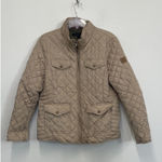 Tommy Hilfiger Beige/Khaki Women's Quilted Zip-Up Jacket - Size XL Photo 0