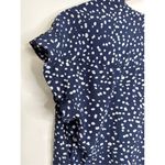 J. Crew Mercantile Shirt Womens Blue/White Ruffle Sleeve Size Small Blue Photo 5