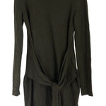 BCBGMAXAZRIA Olive Green Long-Sleeve Merino Wool Tie-Waist Sweater Dress M Photo 0
