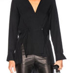 Rag and Bone Women's Black Debbie V-Neckline Black Button Collar Top Size Small Photo 0