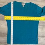Chico's Vintage Design Teal Long Sleeve Boat Neck Linen Knit Sweater Size Medium Photo 8