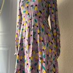 Kate Spade  Floral Smocked Dress Wallflower Tea Dress Lilac Lavender Photo 7