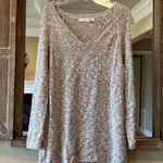 kim rogers Oversized Cozy Comfy Sweater V Neck Womens medium Short Dress Tunic Photo 3
