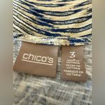 Chico's Chico’s Blue Short Sleeve Top Brushstroke Abstract Art All-Over Print Shirt 3 Photo 8