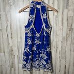 Lovers + Friends Lovers‎ + Friends Revolve Moonlit Mini Dress Lace Royal Blue Halter Womens XS Photo 5