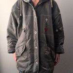 VINTAGE silver gray long puffer jacket Size M Photo 1