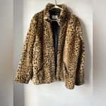 White Stag VTG  Leopard Print Faux Fur Coat Jacket Zip Up Jacket Hippie Size M L Photo 1