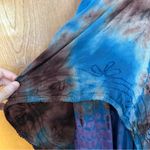 Y2K Lapogee Tie Dye Applique Smocked Flowy Asymmetric Midi Tank Dress One Size Blue Size undefined Photo 1