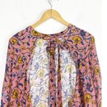 For Love & Lemons  Pink Floral Mini Dress Size XS Open Back Long Sleeve Boho Photo 0