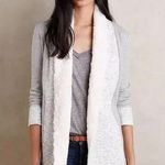Anthropologie Saturday Sunday Ambrose Knit Jacket Size XS Gray Faux Fur Photo 0